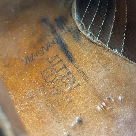 Vintage Allen Edmonds Black Leather Mac Neils Oxfords Shoes- Size 11 A